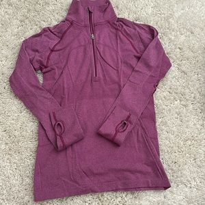 lululemon 1/2 zip swiftly tech, fuschia size 6